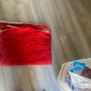 Red and white Punjabi suit